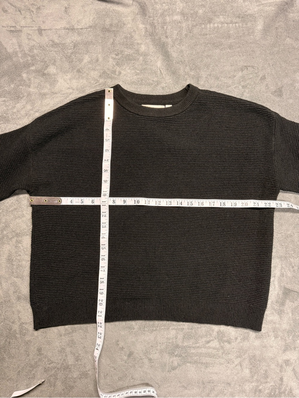 Relaxed Ribbed Crewneck Sweater in Charcoal - Picture 6 of 6